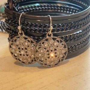 Mandala rhinestone earrings